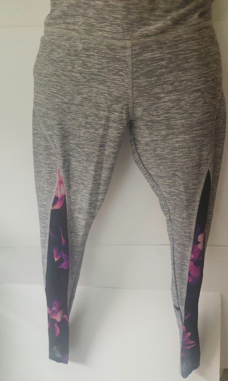 Victorias Secret Pink Ultimate Mesh Legging S Small Gray Floral - Thumbnail 3