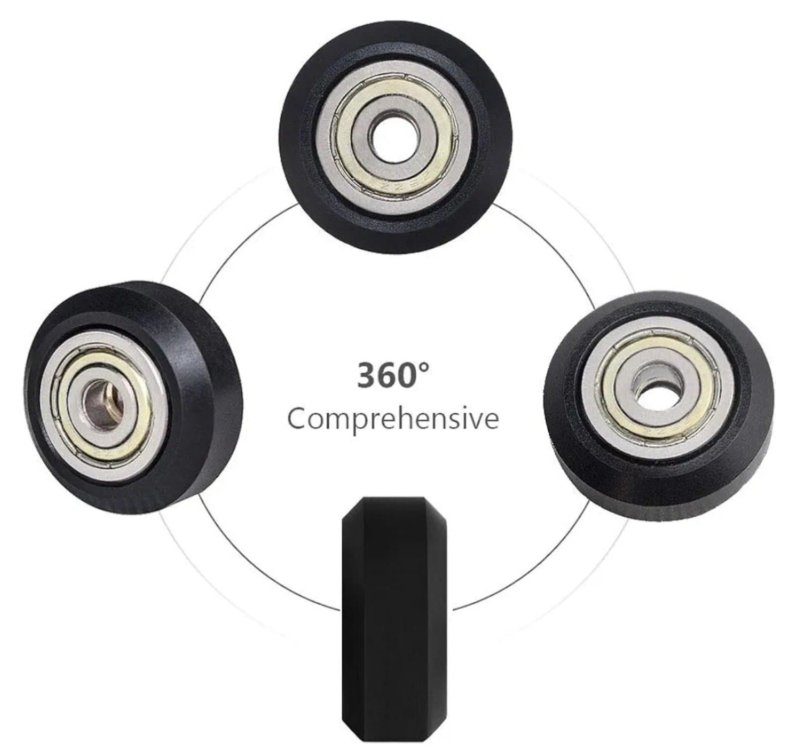 3D Printer Wheel,Black POM Polycarbonate Roller 625zz - Thumbnail 4