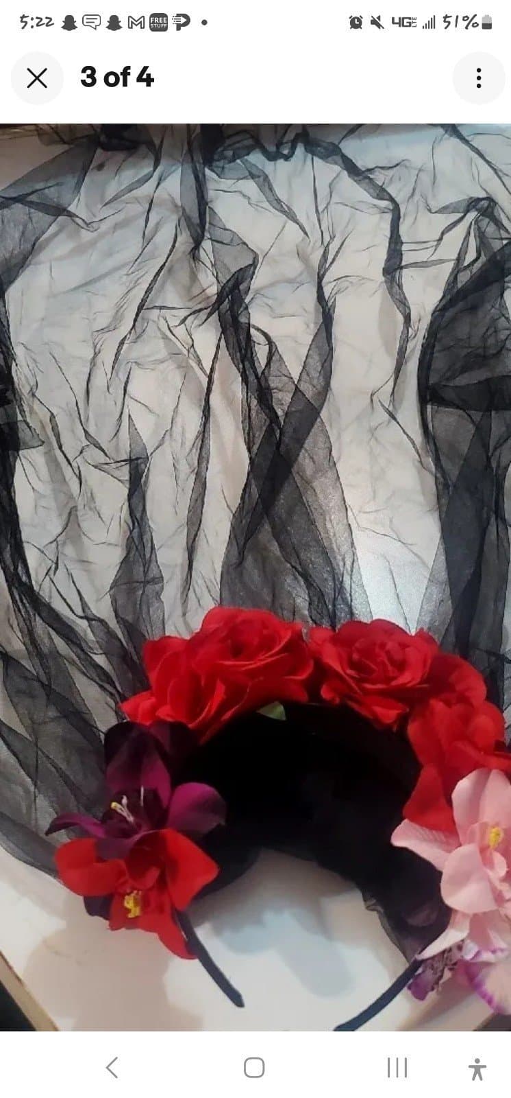 Day of the dead flower headband - Thumbnail 4