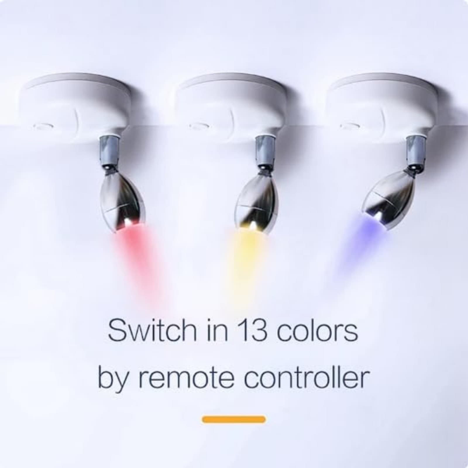 Metal Wall Night Light with Wireless Remote Control, 13 Colors, Multifunctional - Thumbnail 3