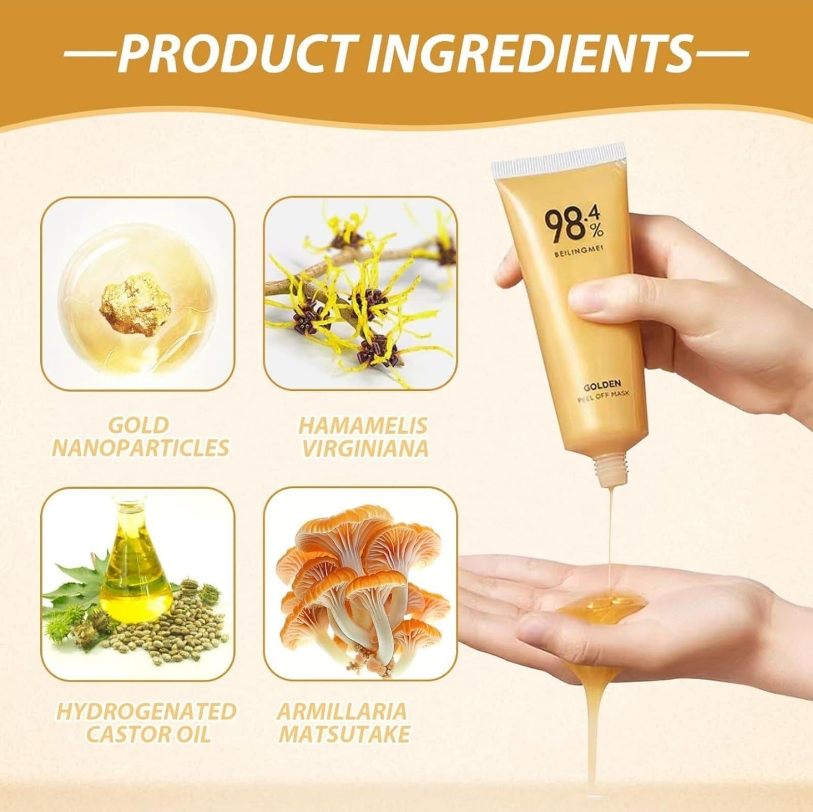 Beiling Mei Golden peel of face masks D3 - Thumbnail 3