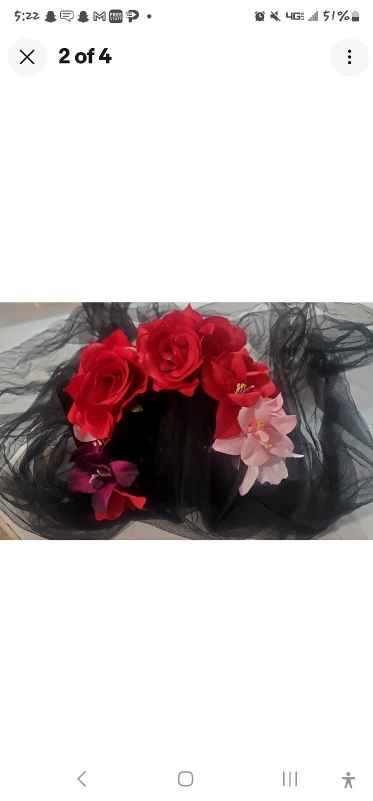 Day of the dead flower headband - Thumbnail 3