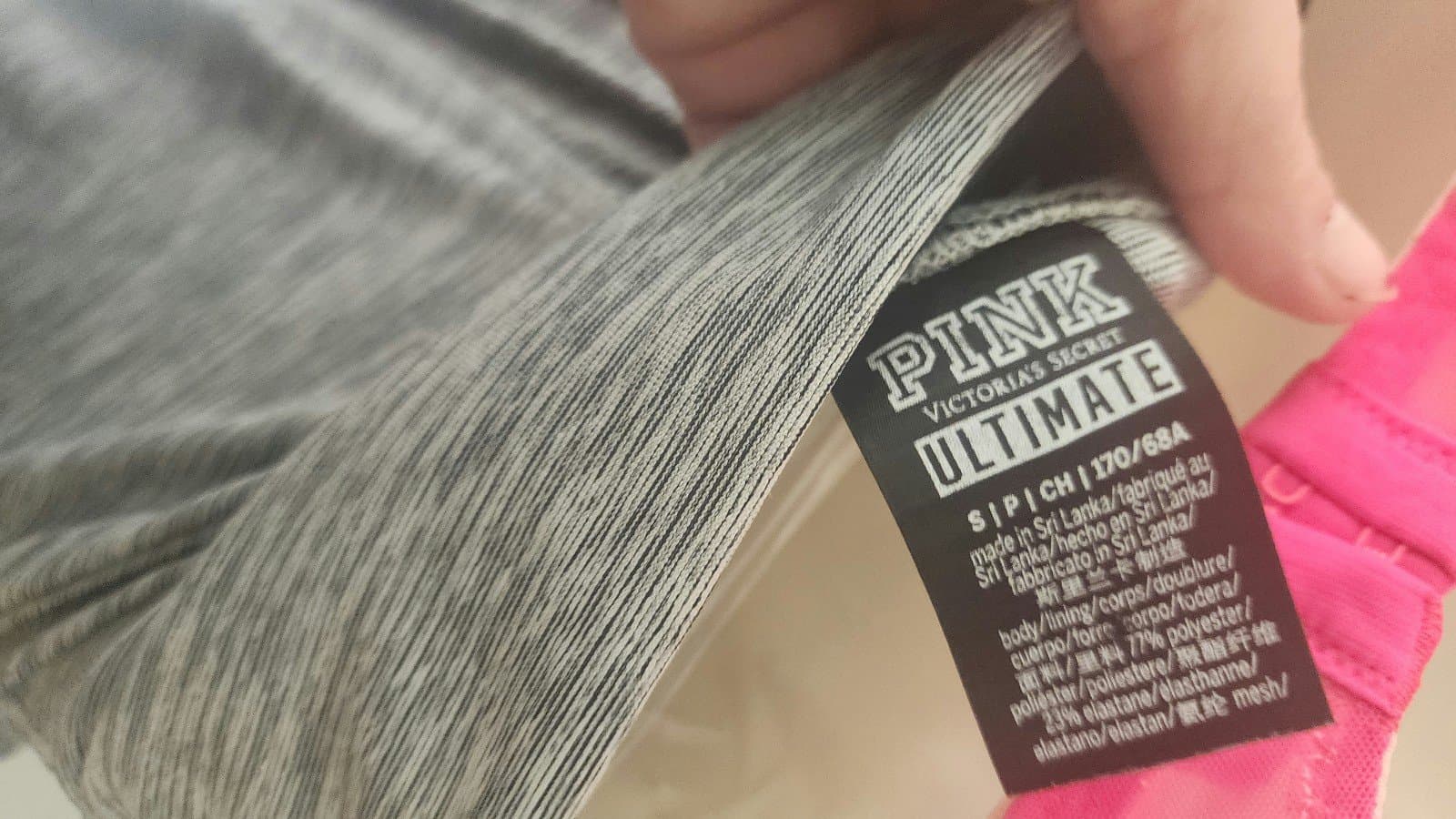 Victorias Secret Pink Ultimate Mesh Legging S Small Gray Floral - Thumbnail 6