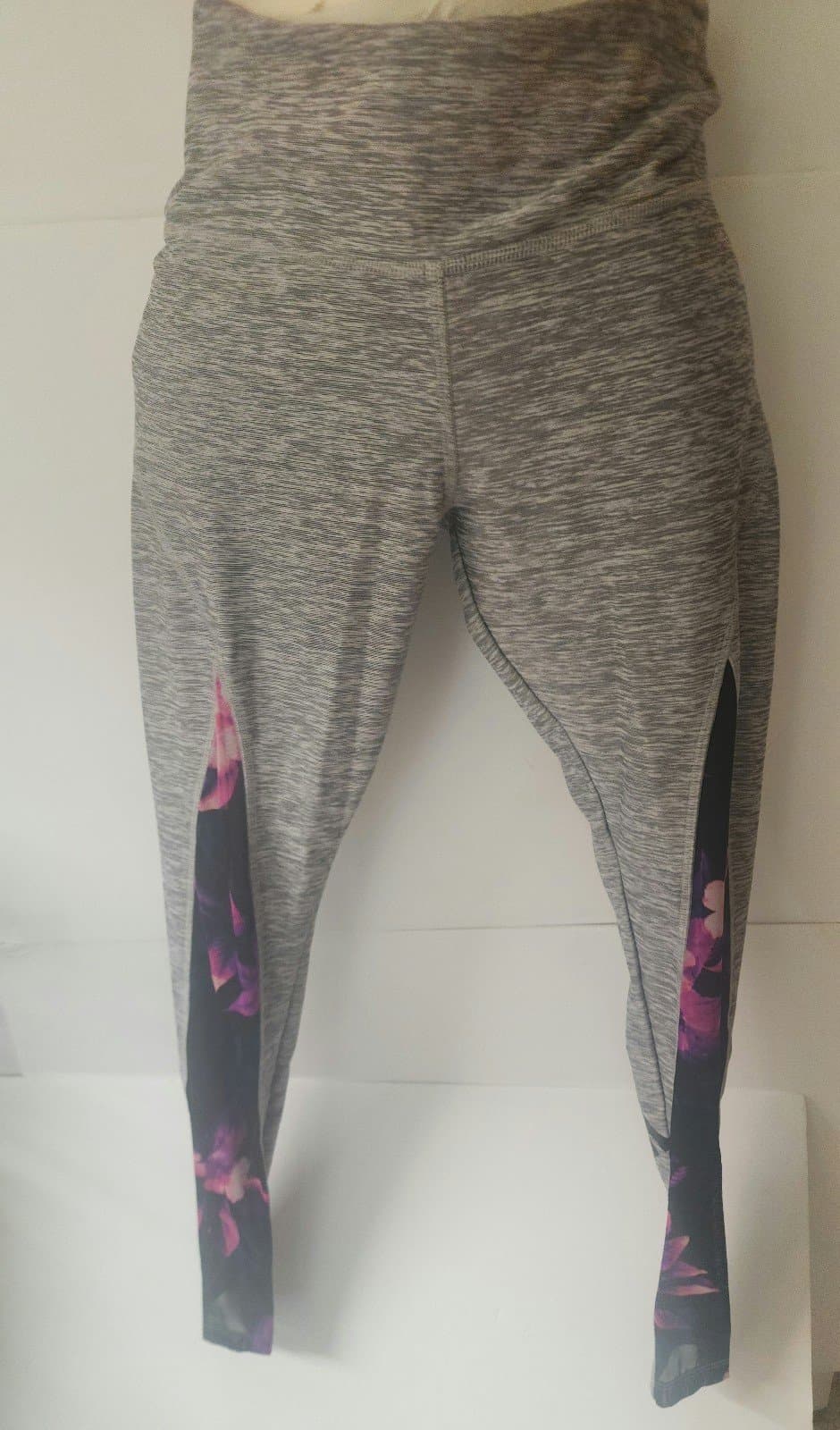 Victorias Secret Pink Ultimate Mesh Legging S Small Gray Floral - Thumbnail 2