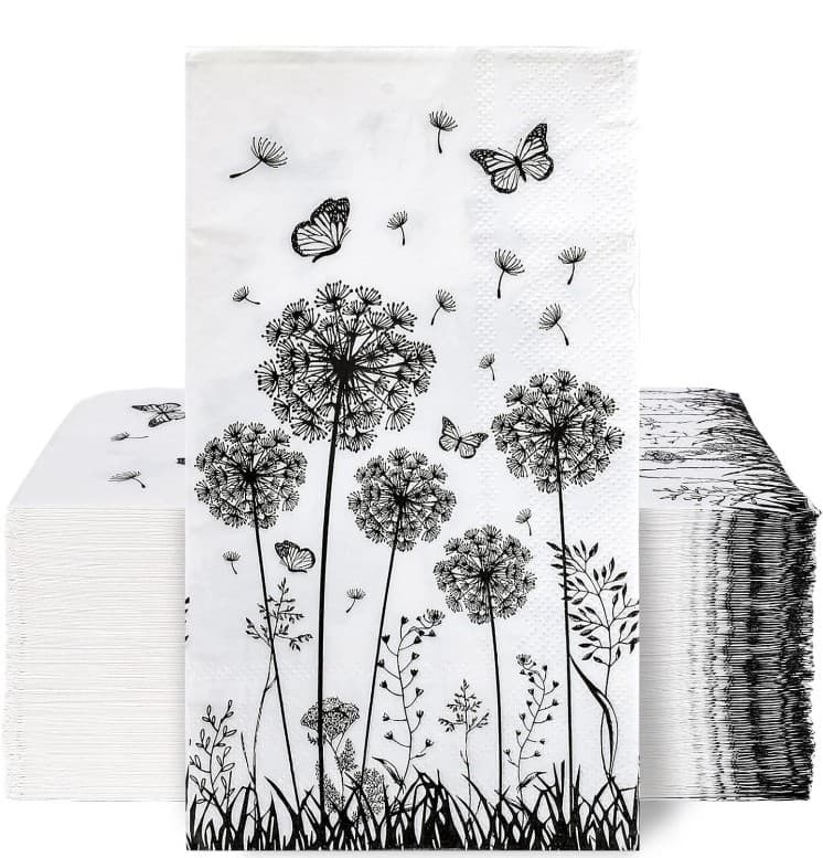 Butterfly & Dandelion Guest Napkins 2 Ply Disposable Paper Napkins 100ct - Image 1