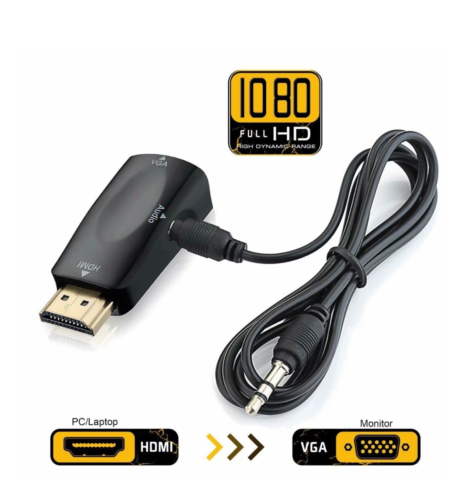 HDMI to VGA Female w/Audio Output Adapter - Image 1