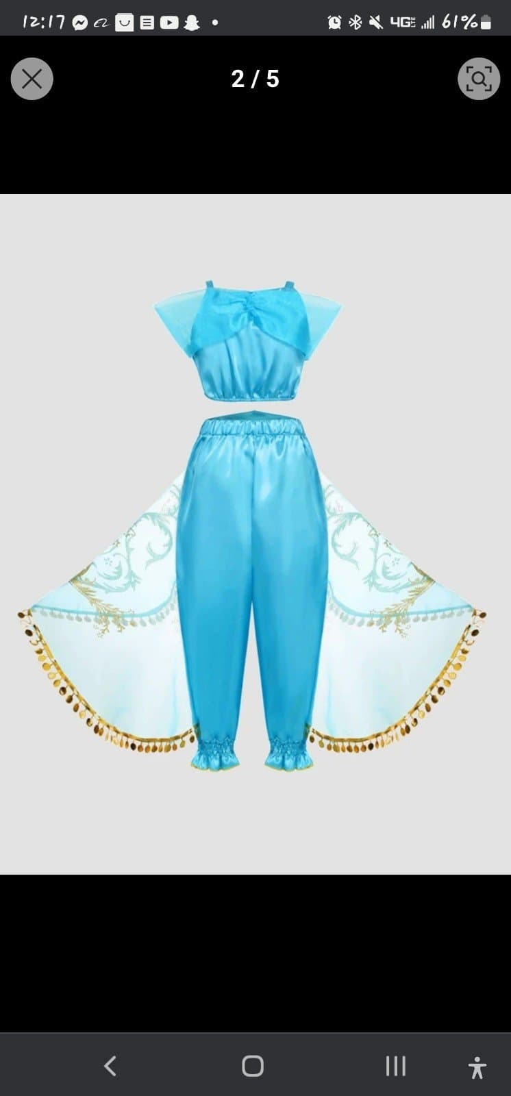 Princess Jasmine 3pc Costume szS - Thumbnail 2