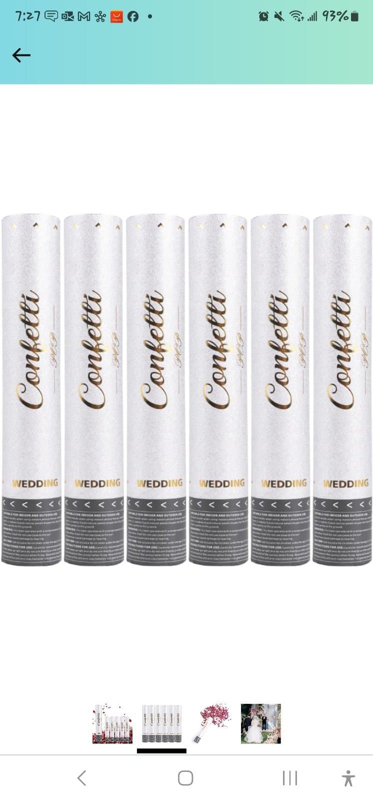 Confetti Cannon Party Poppers - Biodegradable Dried Petals Poppers for Wedding - Thumbnail 2