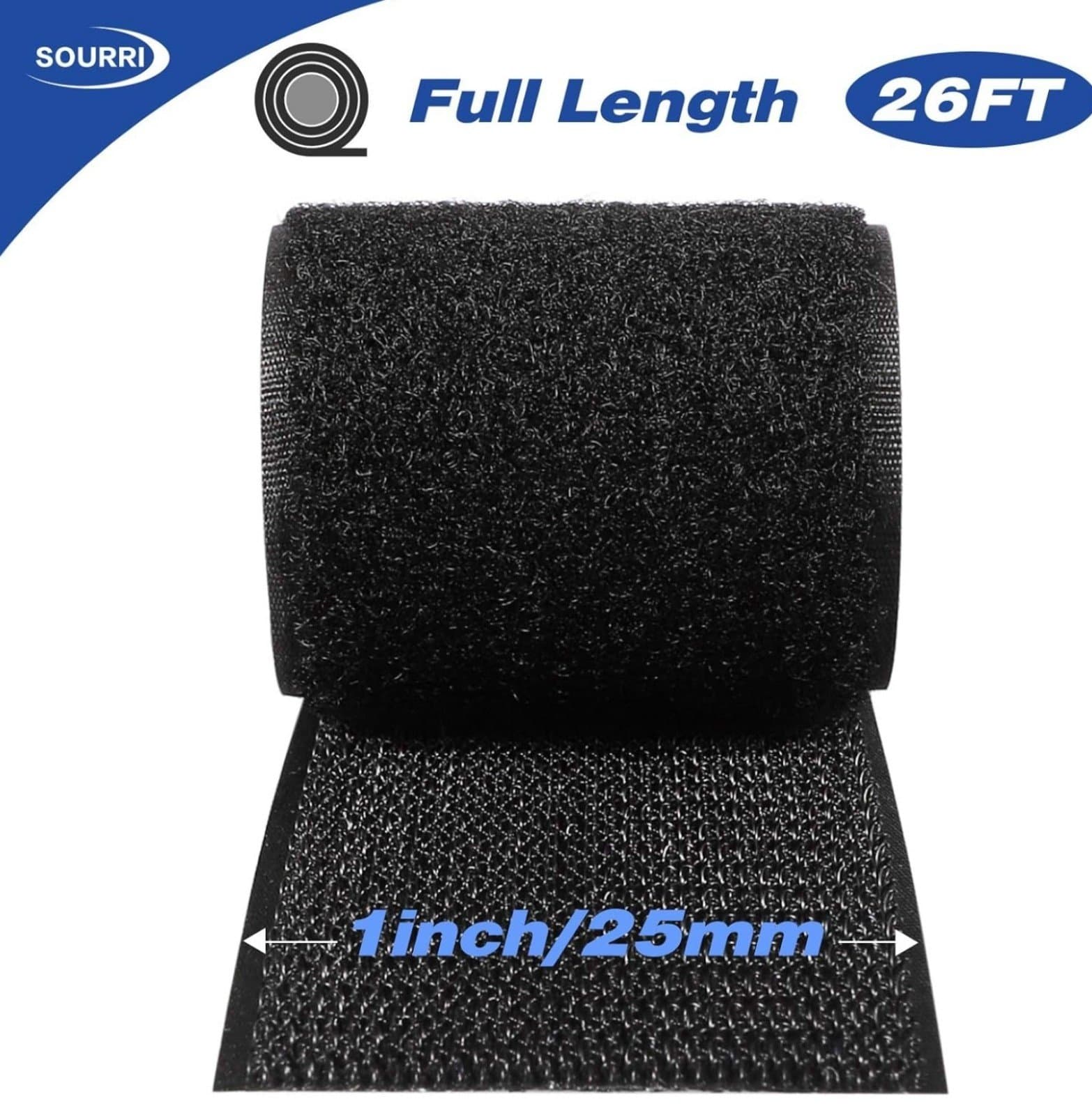 1 Inch x 26 Feet Hook & Loop Tape Sticky Back Fastener Roll, Nylon Self Adhesive - Thumbnail 6