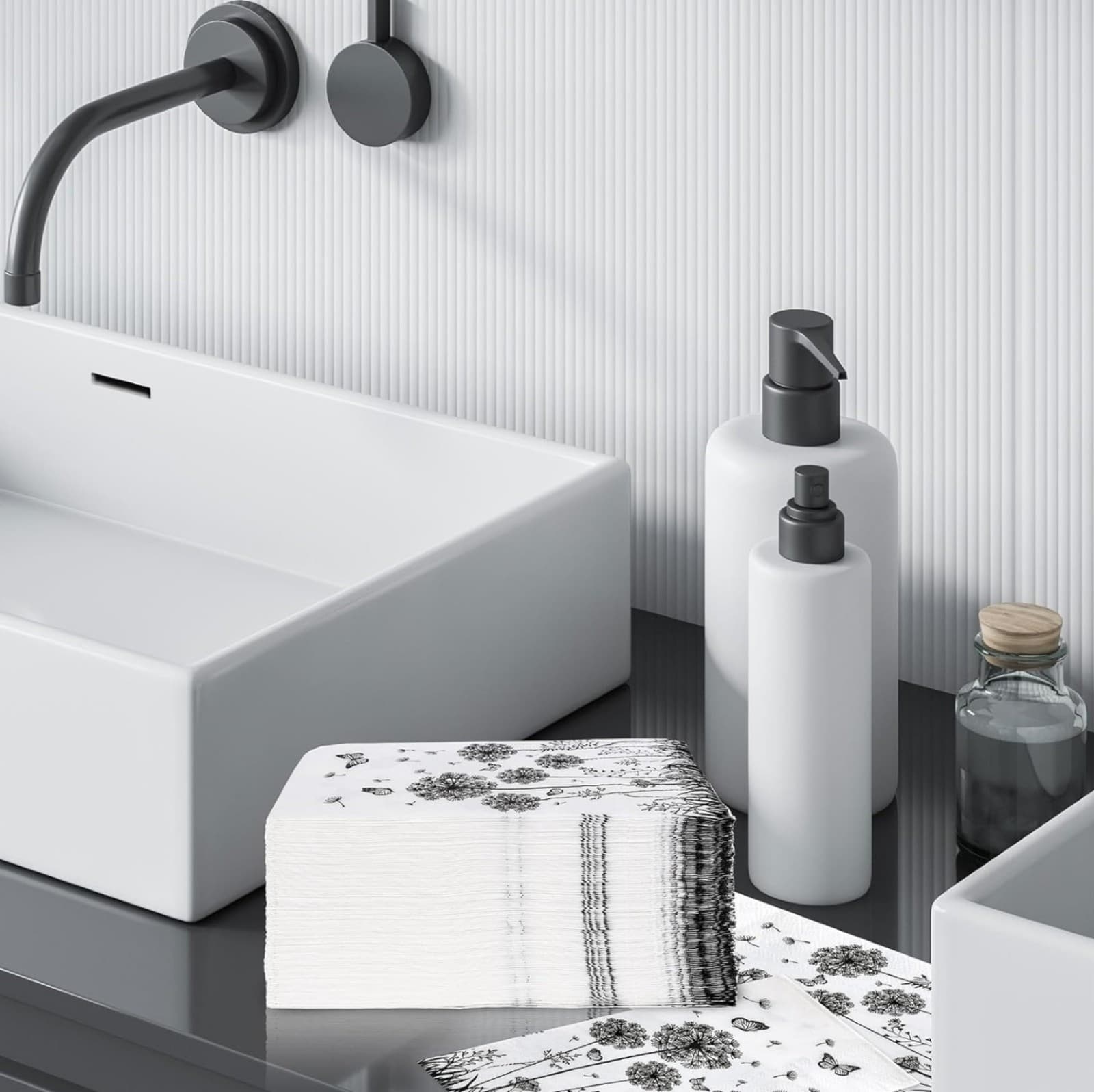 Butterfly & Dandelion Guest Napkins 2 Ply Disposable Paper Napkins 100ct - Thumbnail 5