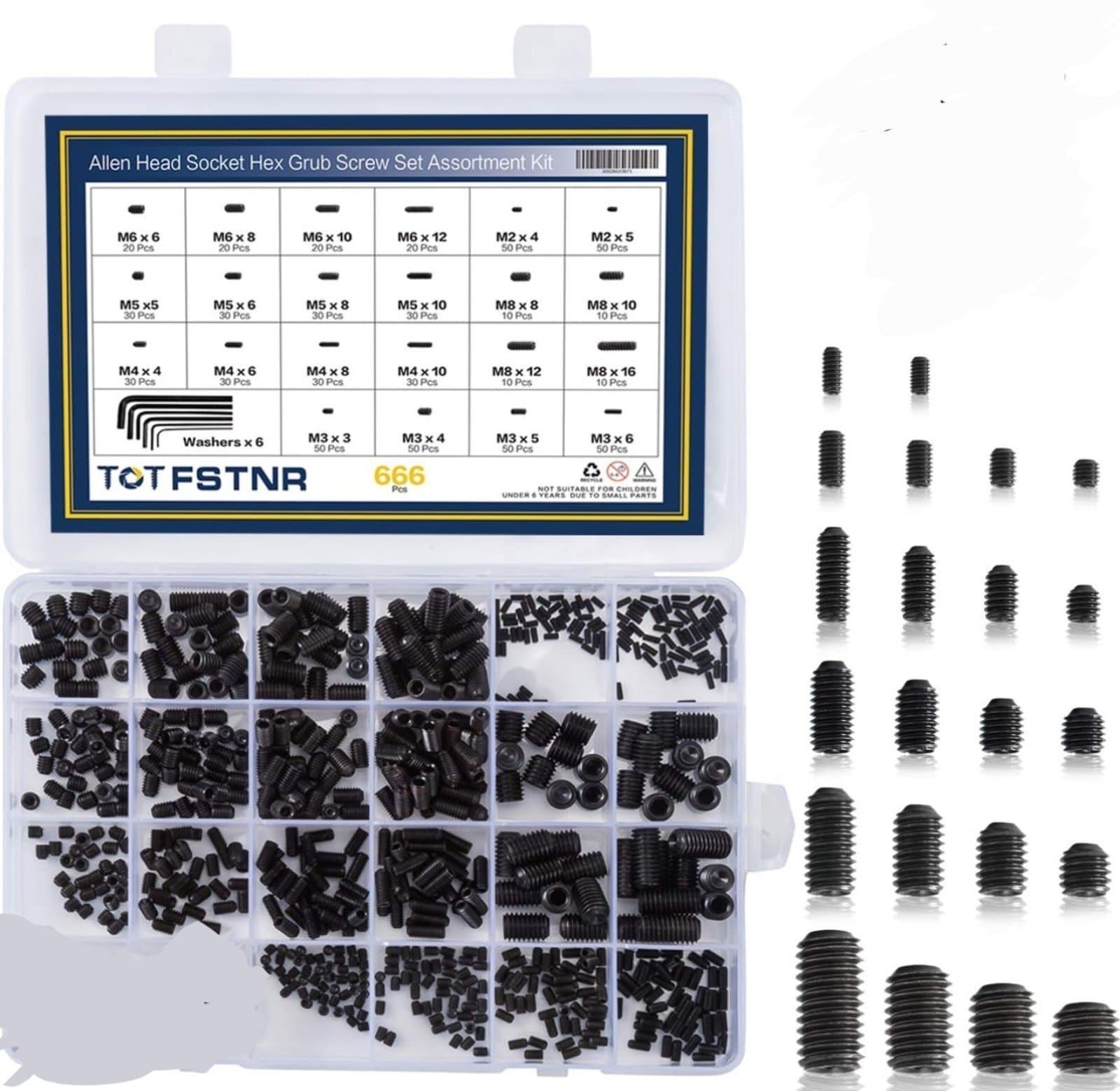 Metric Set Screw Set 916 Carbon Steel 580piece M3/M4/M5/M6/M8 - Image 1