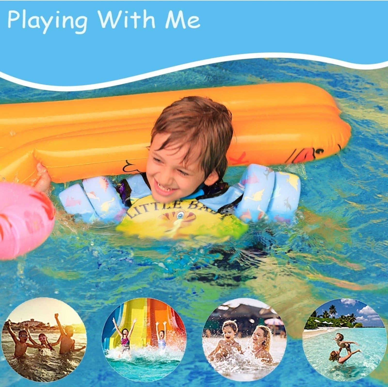 Kids Swim Vest Life Jacket 22-66 Pounds Boys & Girls - Thumbnail 4