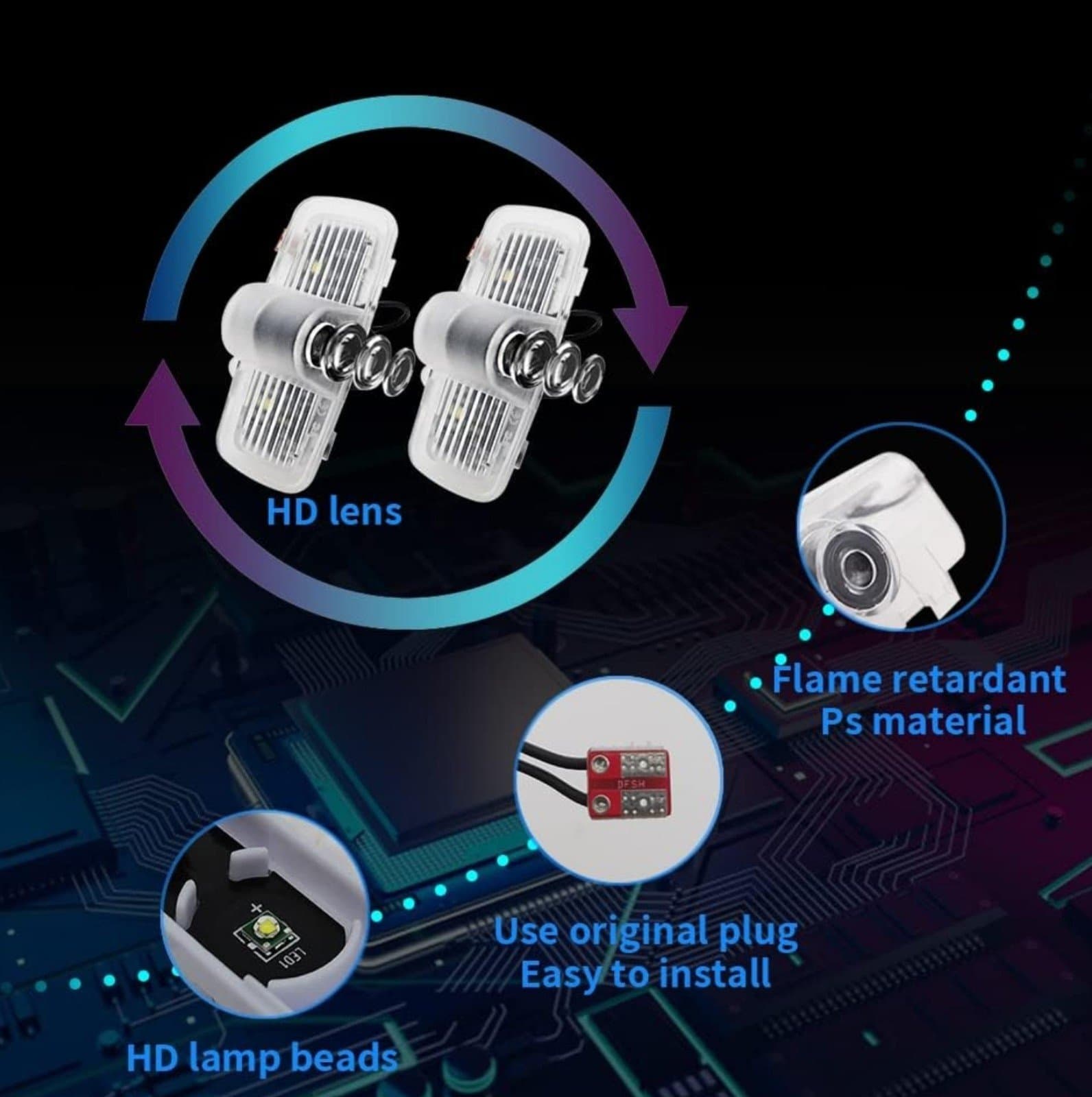 Bigfoot Car Door Lights 2pc. Wire-in - Thumbnail 4