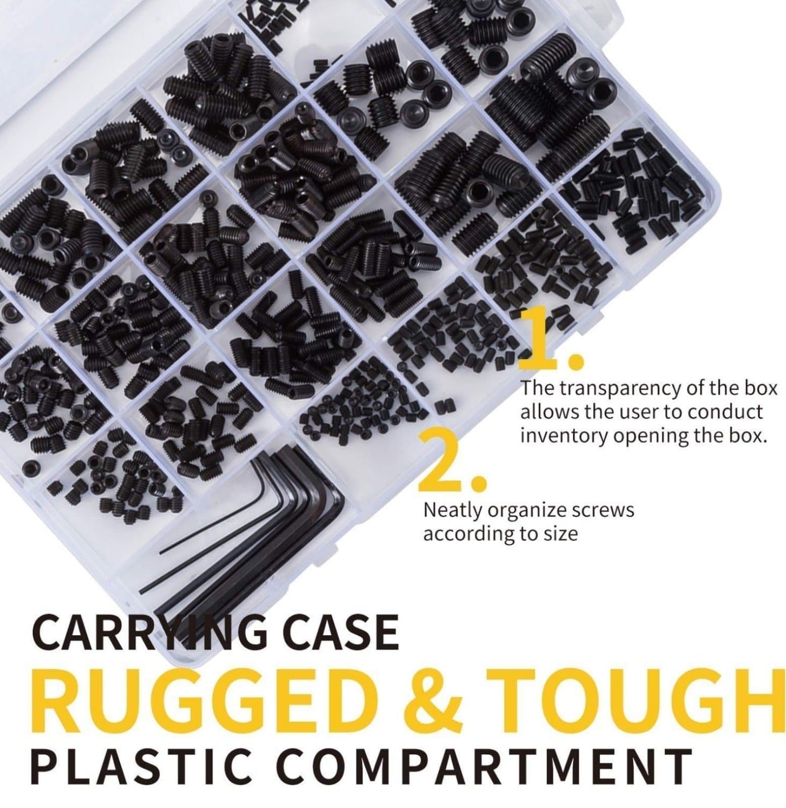 Metric Set Screw Set 916 Carbon Steel 580piece M3/M4/M5/M6/M8 - Thumbnail 4