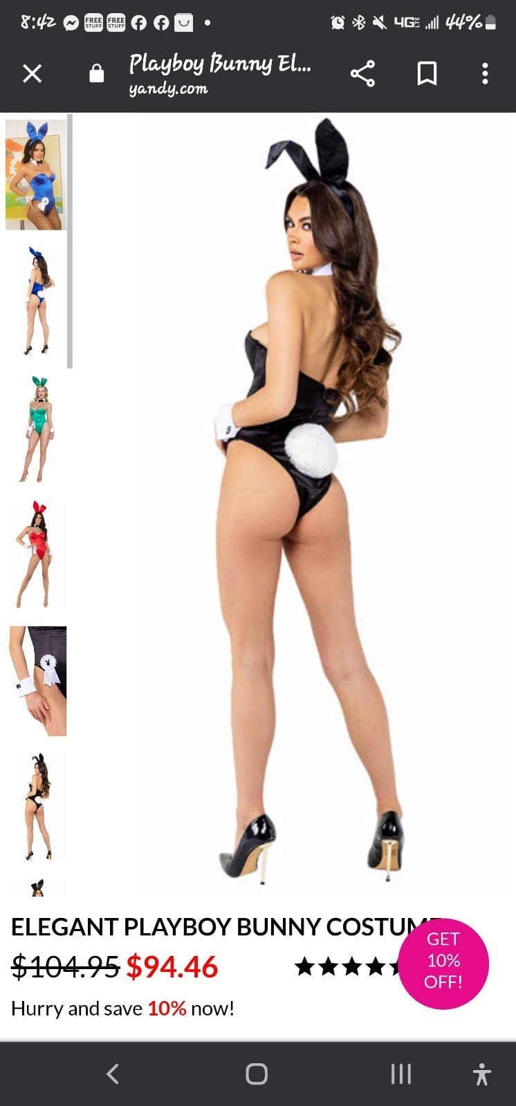 ELEGANT PLAYBOY BUNNY COSTUME SzL-NIB - Thumbnail 3