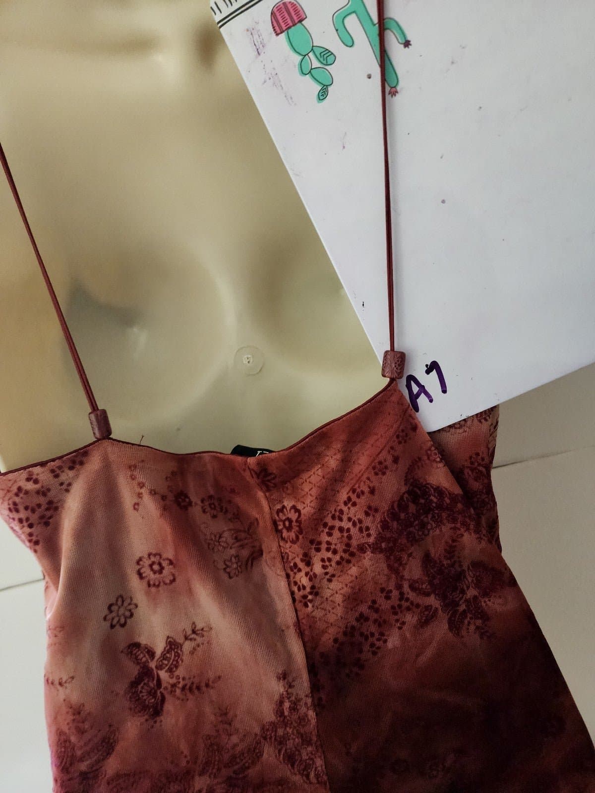 Burgundy midi dress Rue 21 szM - Thumbnail 3