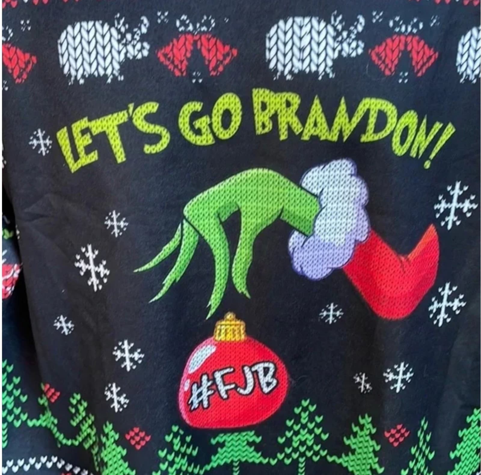 Grinch Christmas Sweatshirt FJB Let’s Go Brandon - Thumbnail 2