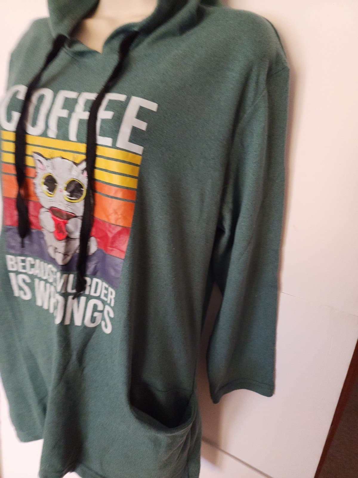 Murder is Wrong Hoodie sz Medium - Thumbnail 4