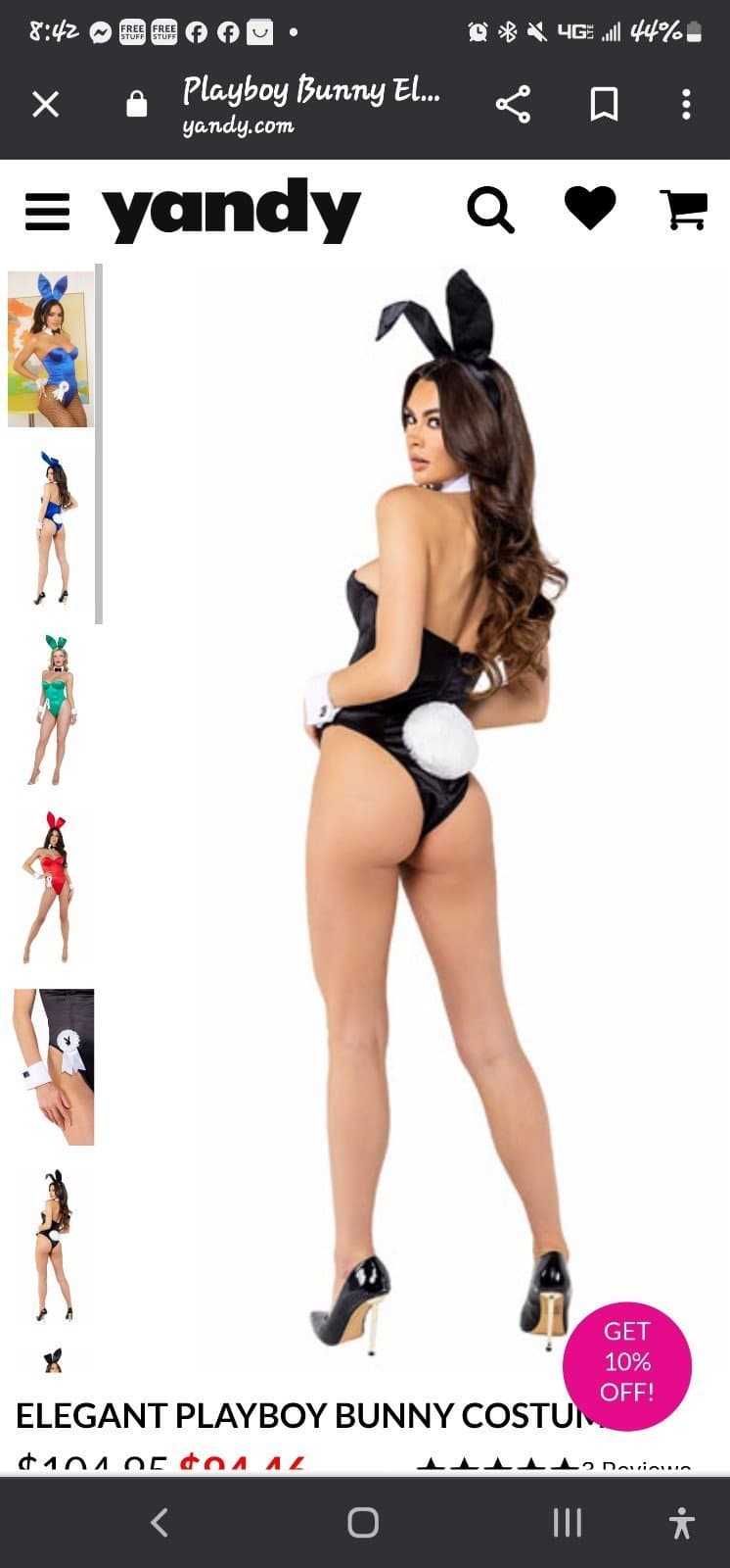 ELEGANT PLAYBOY BUNNY COSTUME SzL-NIB - Thumbnail 2
