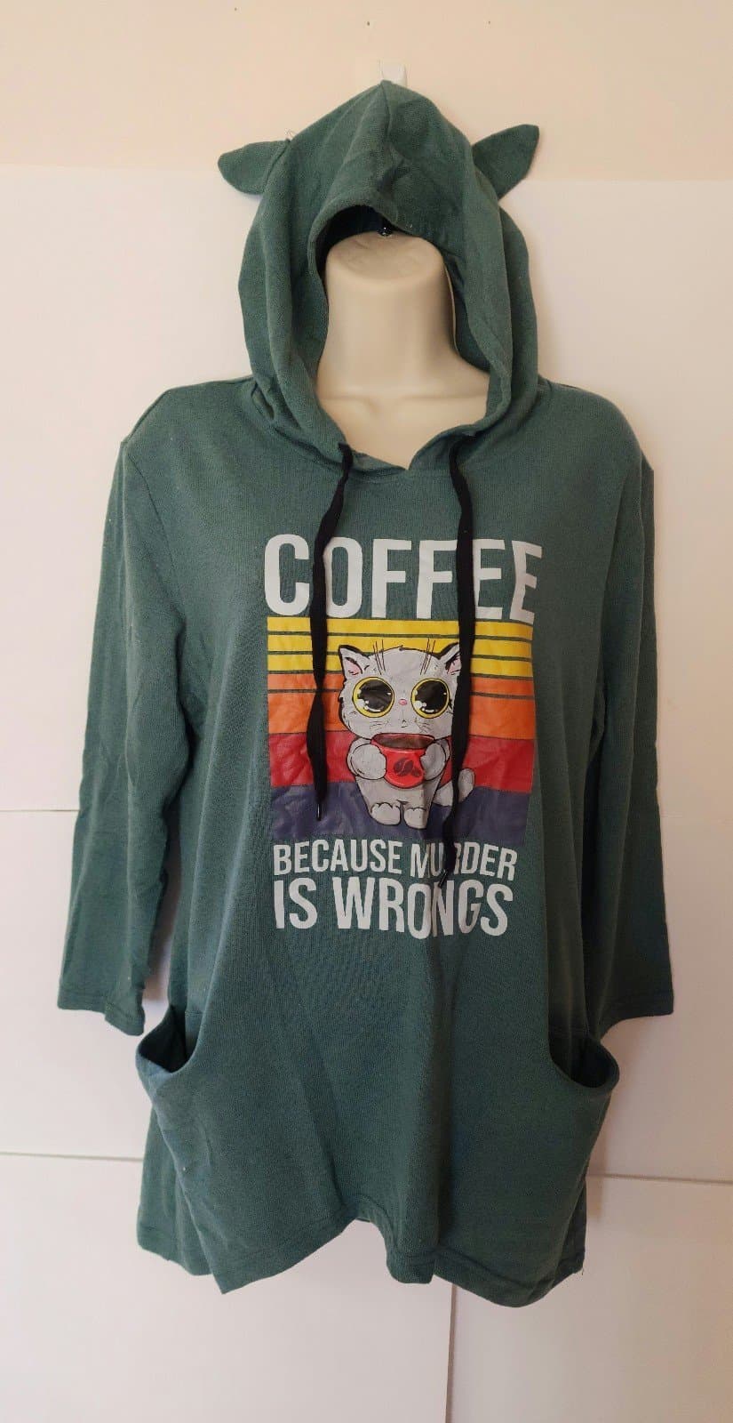 Murder is Wrong Hoodie sz Medium - Thumbnail 2