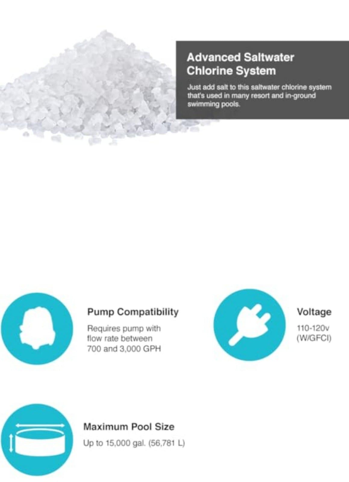 INTEX QS1200 Krystal Clear Saltwater Chlorine System for Above Ground Pool A1046 - Thumbnail 5