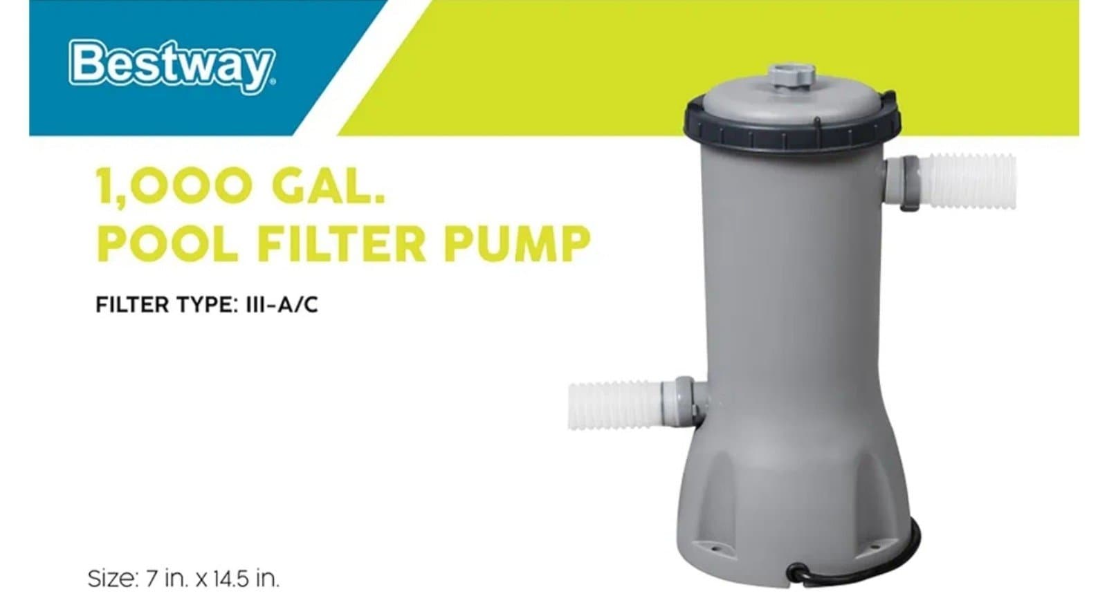 Bestway 1000GPH Above Ground Pool Filter Pump - A1018 - Thumbnail 3