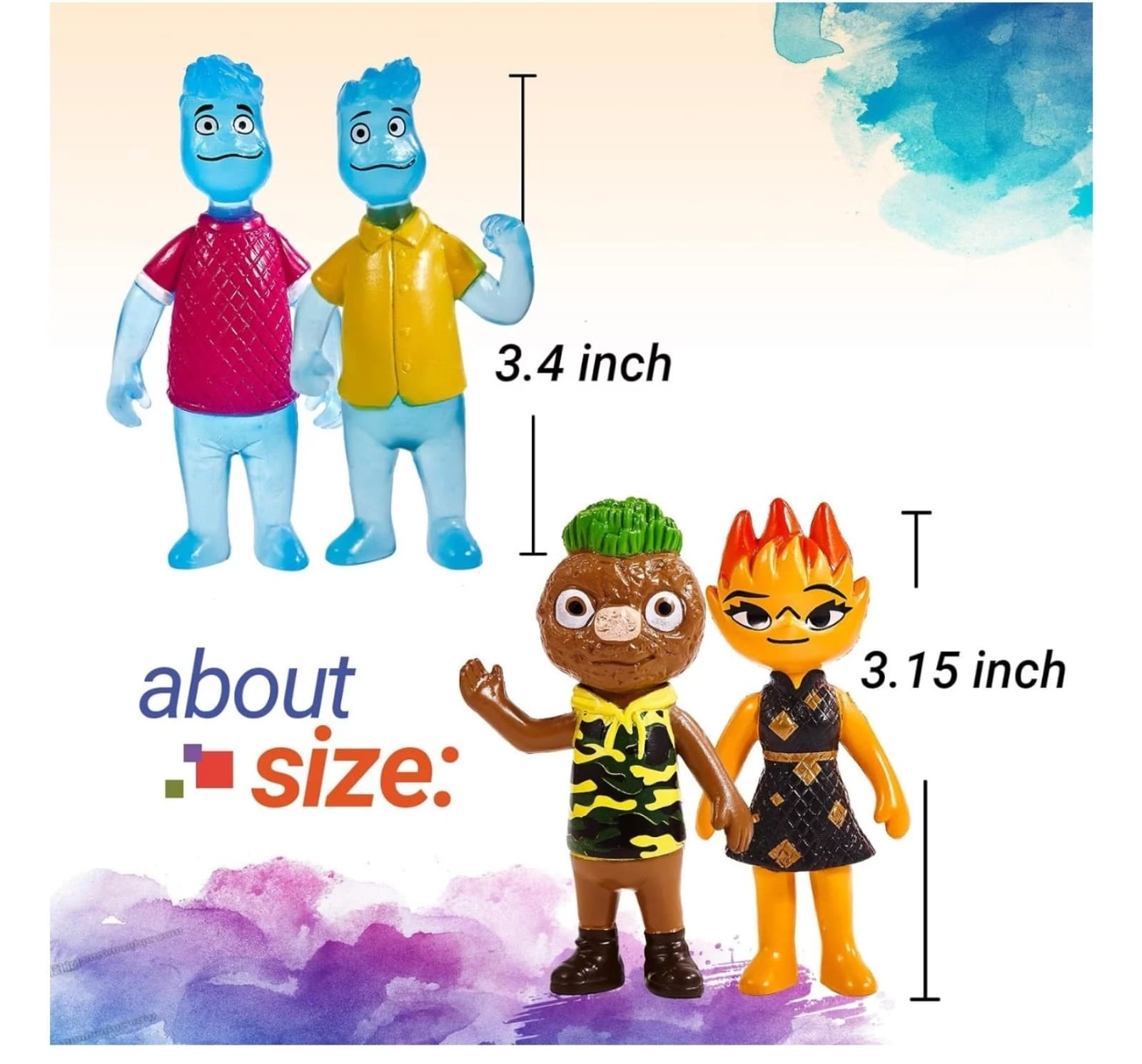 Elemental Action Figures, 5ct Movie toys - Thumbnail 2