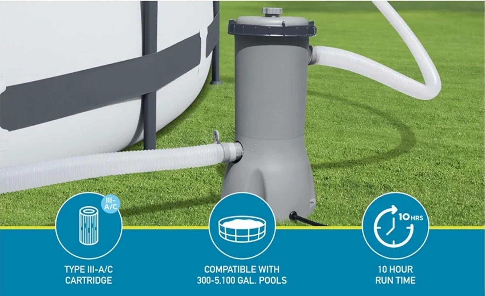 Bestway 1000GPH Above Ground Pool Filter Pump - A1018 - Thumbnail 5