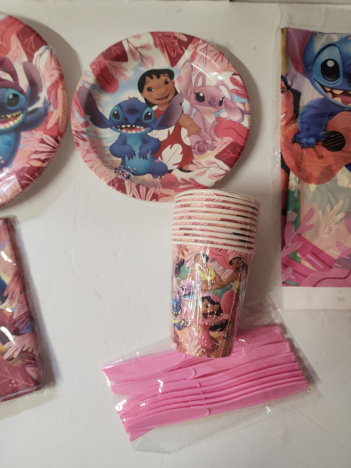 Disney LILO AND STITCH HAPPY BIRTHDAY CAKE PARTY Pink - Thumbnail 2