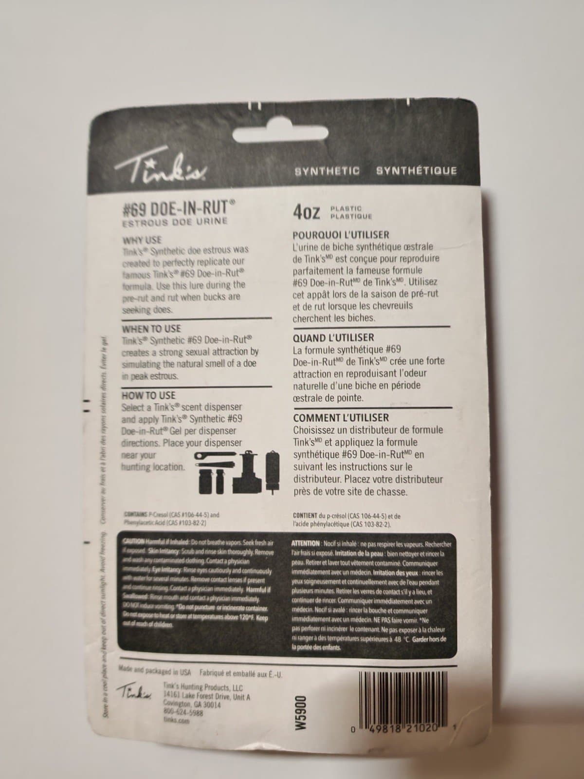 TINKS #69 DOE IN RUT SYNTHETIC BUCK LURE 2 Oz - Thumbnail 4