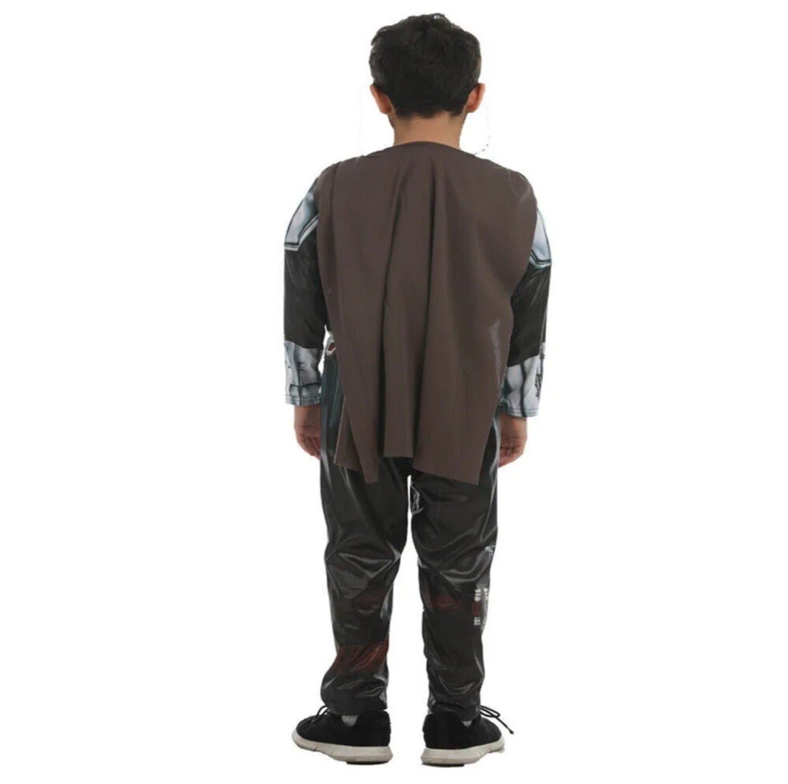 Star Wars Mandalorian Costume Boys Medium Jumpsuit, Cape, Helmet sz medium - Thumbnail 2