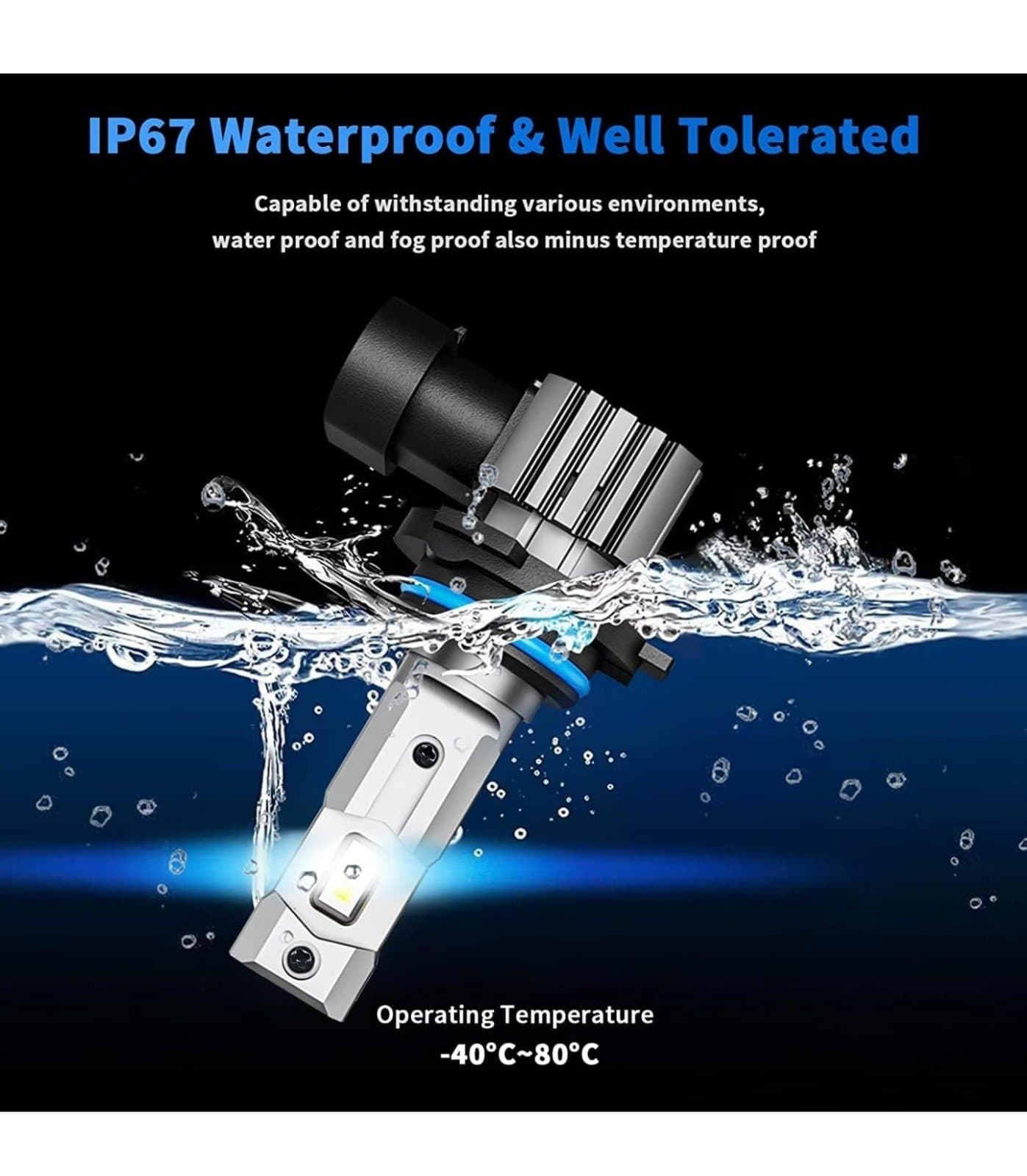 9005/HB3 LED Bulbs, 60W 16000 LM Super Bright Cool White Fog Light Bulbs, IP67 W - Thumbnail 2