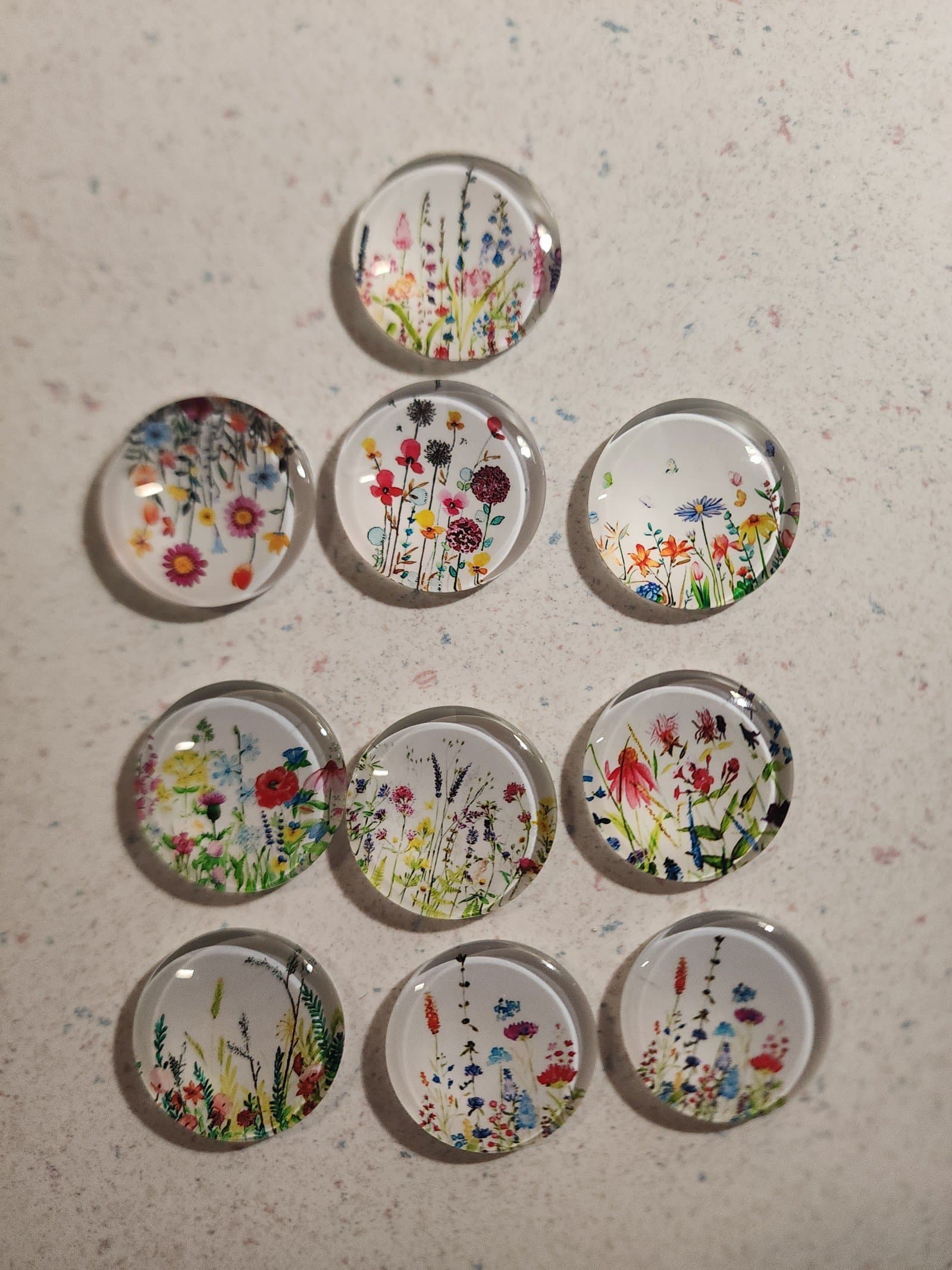 10ct Cabochons Printed Half Round Gems for Jewelry Making Handcrafts DIY - Thumbnail 2