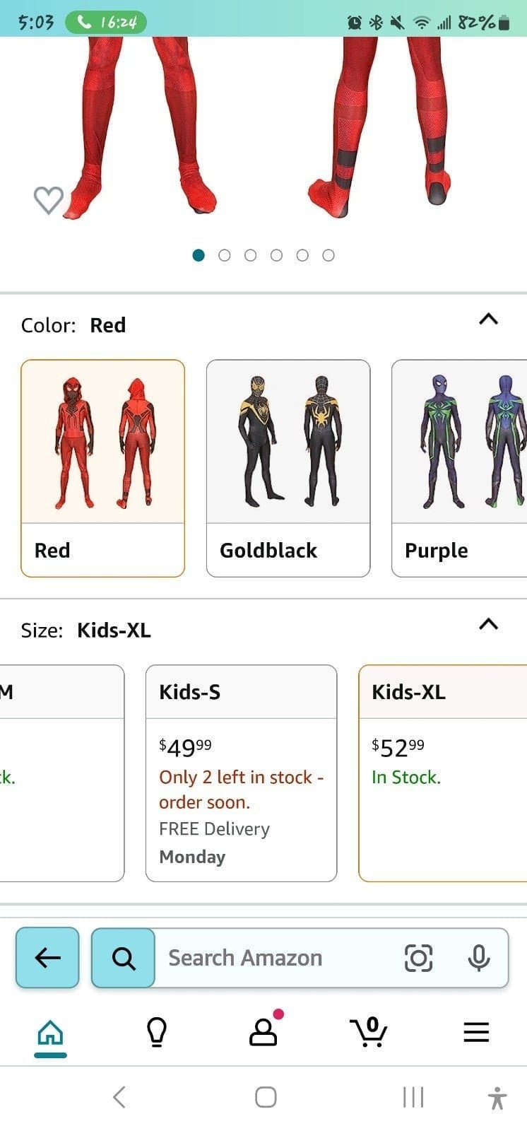 Spiderman costume sz 5t - Thumbnail 2