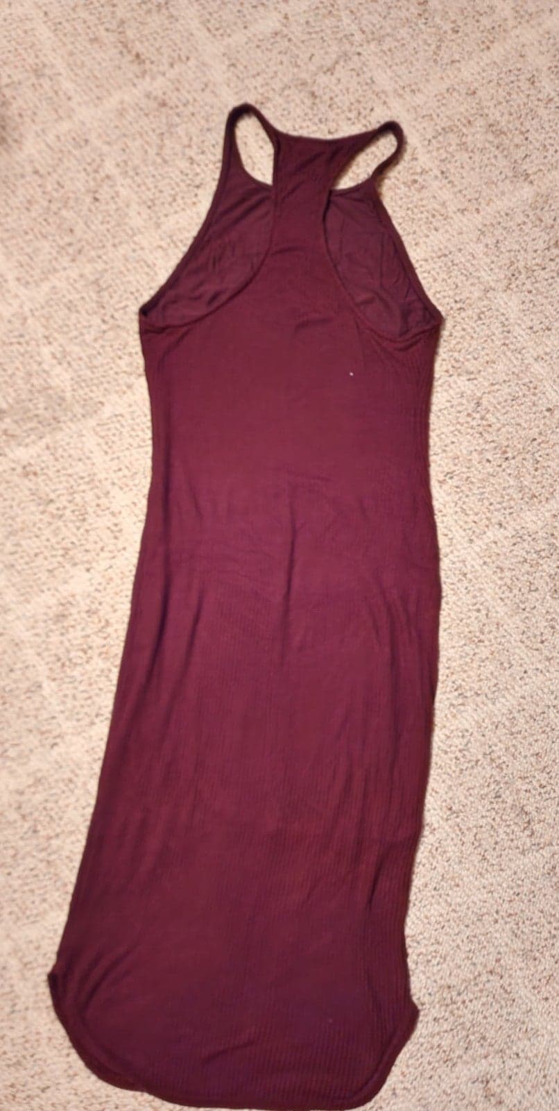 Burgundy Bodycon Sparkle & Fade Midi Dress szS - Thumbnail 8