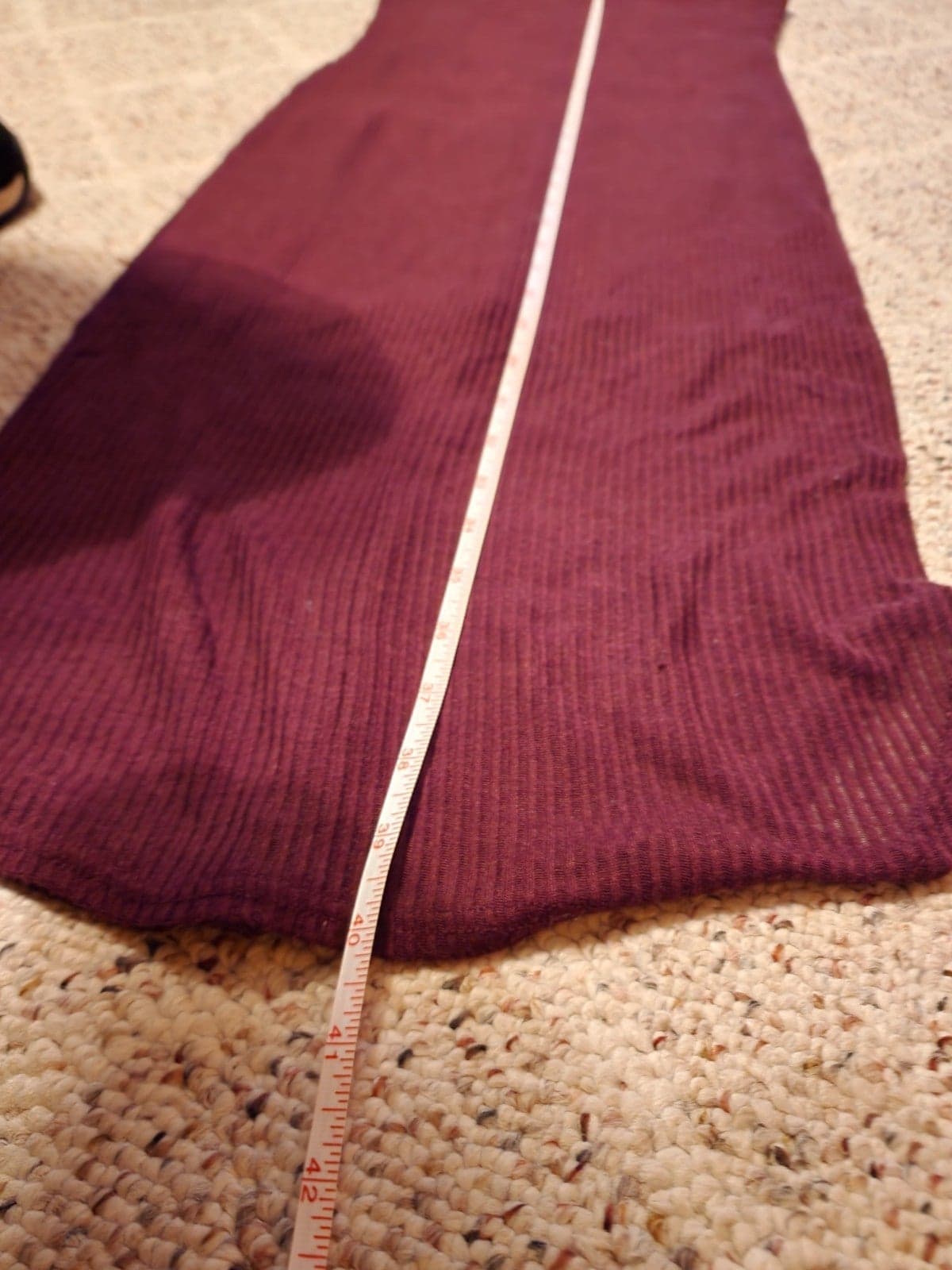 Burgundy Bodycon Sparkle & Fade Midi Dress szS - Thumbnail 6