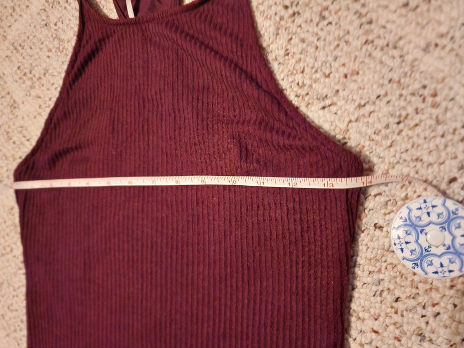 Burgundy Bodycon Sparkle & Fade Midi Dress szS - Thumbnail 5