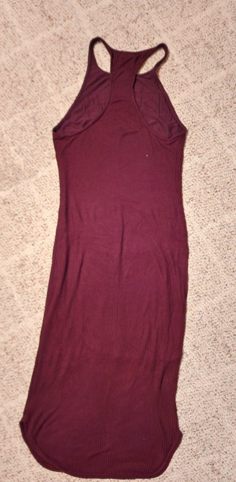 Burgundy Bodycon Sparkle & Fade Midi Dress szS - Thumbnail 7