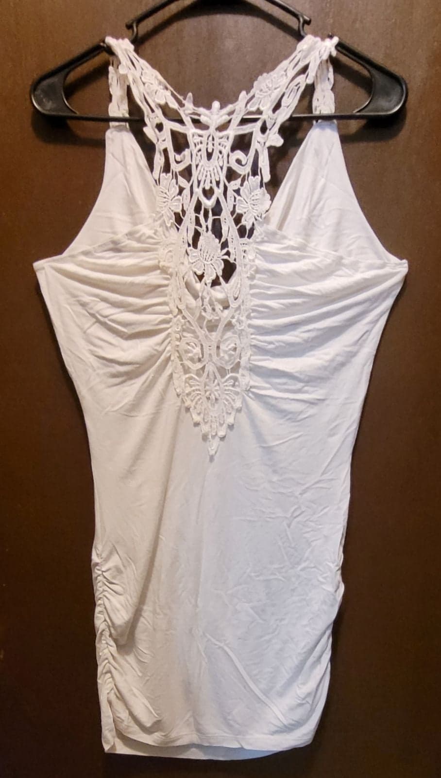 Sexy White long Tank top Sz Medium - Thumbnail 4