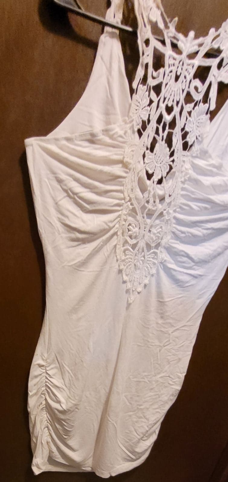 Sexy White long Tank top Sz Medium - Thumbnail 5