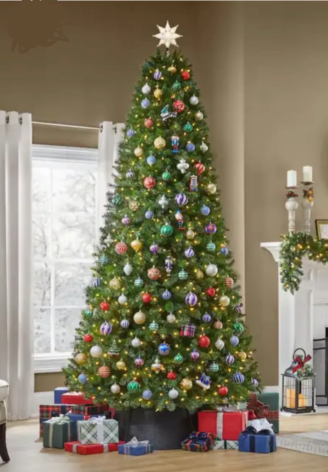 9ft Pre-Lit Christmas Tree W/Remote Holiday Multi-Colored Or Warm White - Thumbnail 2