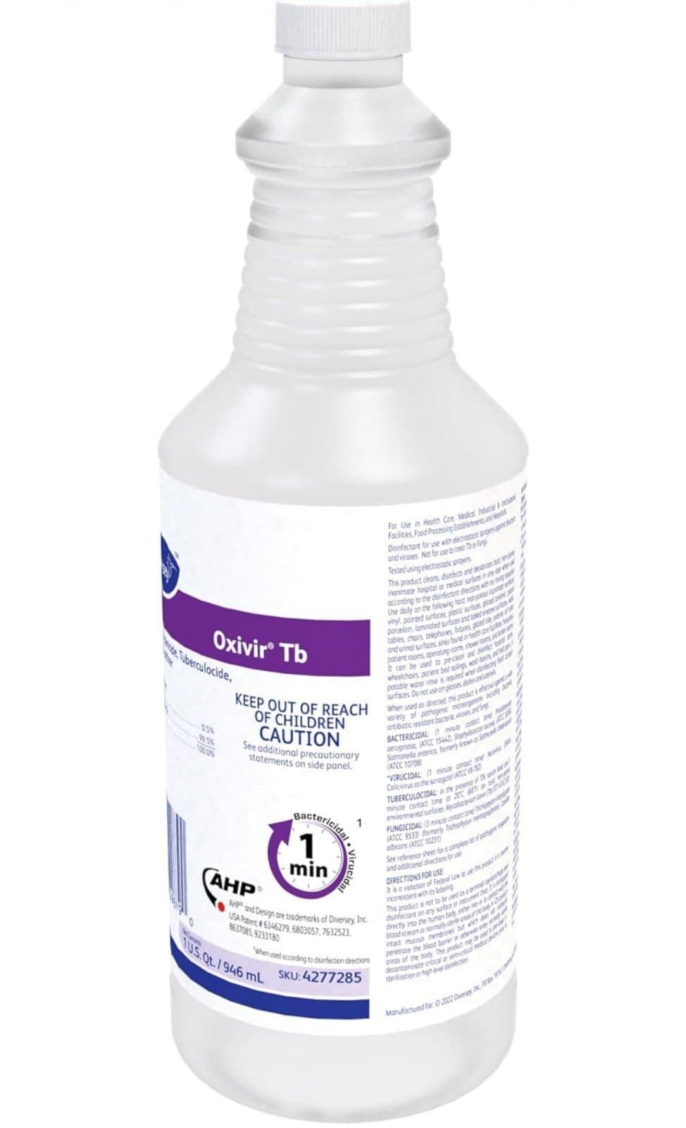 Oxivir Diversey 4277285 Tb Disinfectant Cleaner, Accelerated Hydrogen Peroxide, - Thumbnail 2