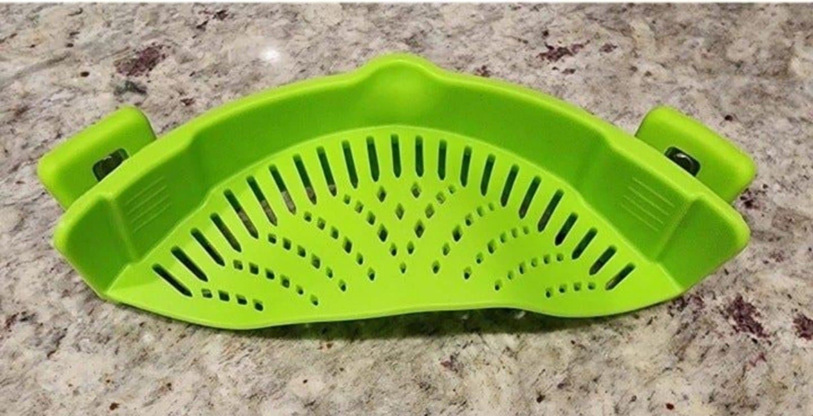 Pasta Strainer Pot Strainer Clip on Silicone Adjustable Clip on Strainer - Thumbnail 2