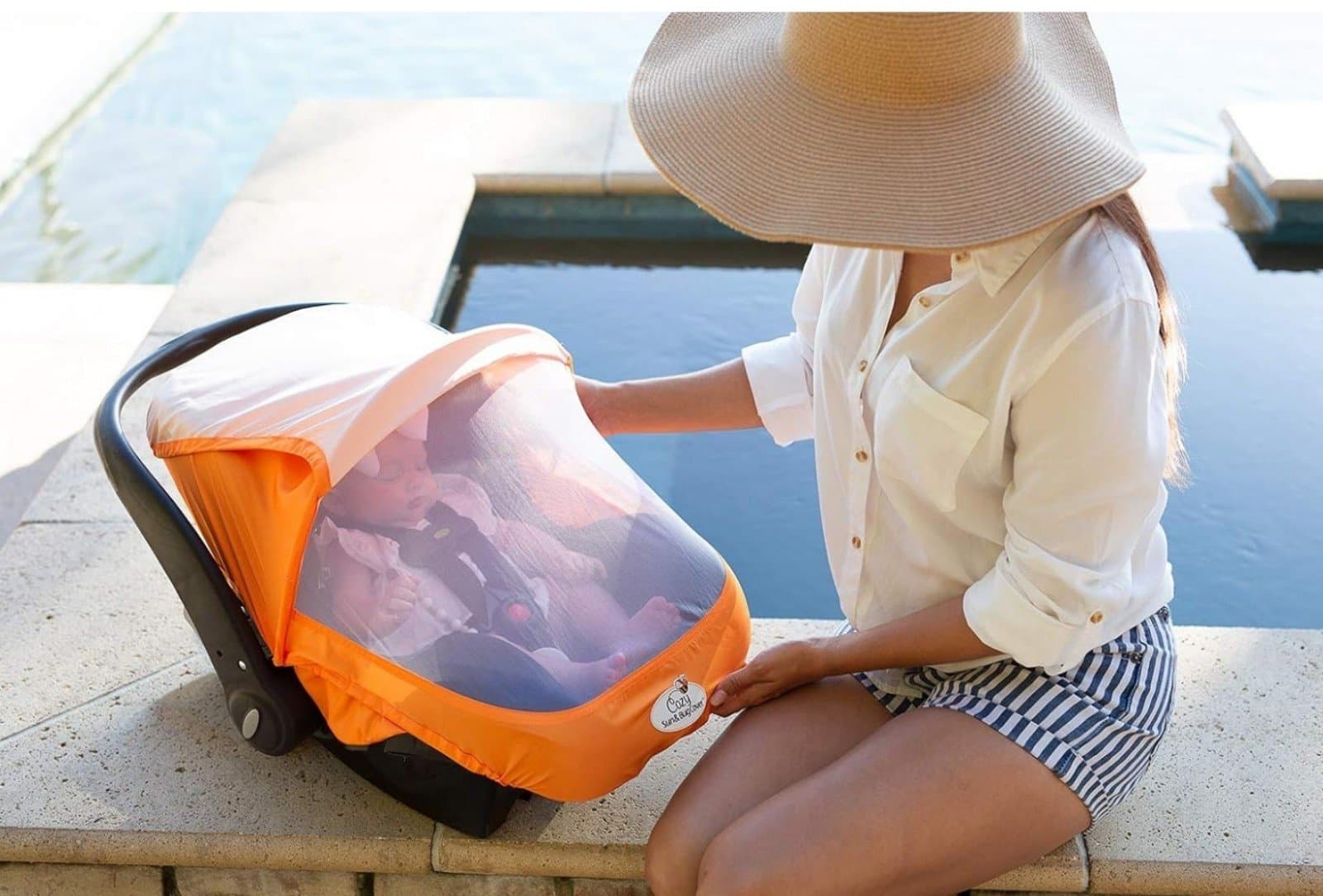 Cozy Cover Sun & Bug Cover Gray - Industry Leading Infant Carrier Cover - Thumbnail 5