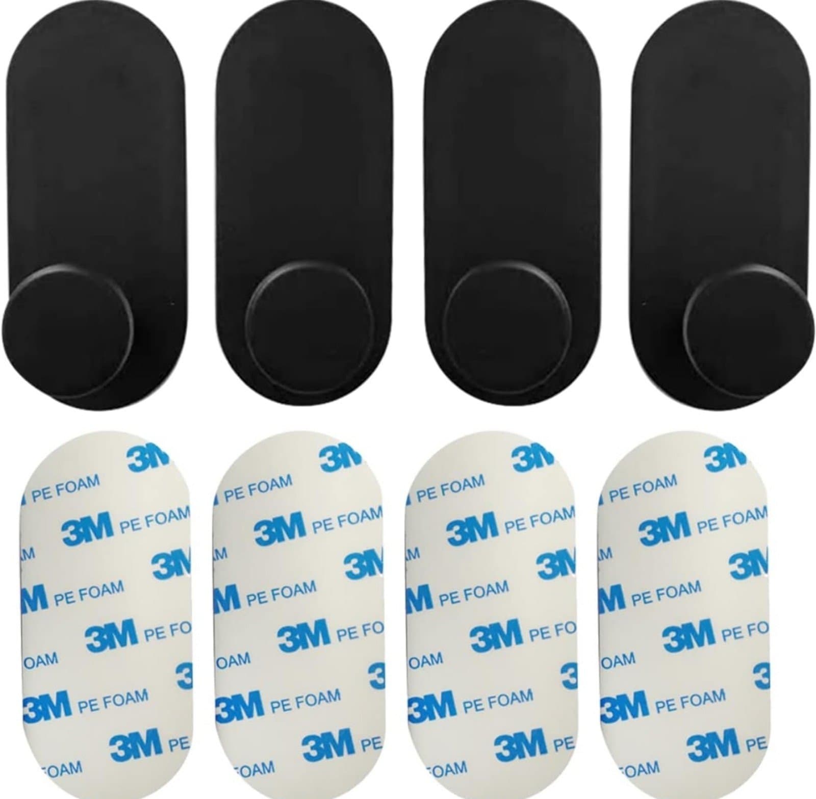 Towel Hooks 5ct Heavy Duty Adhesive Wall Hooks Matte Black - D4 - Thumbnail 3