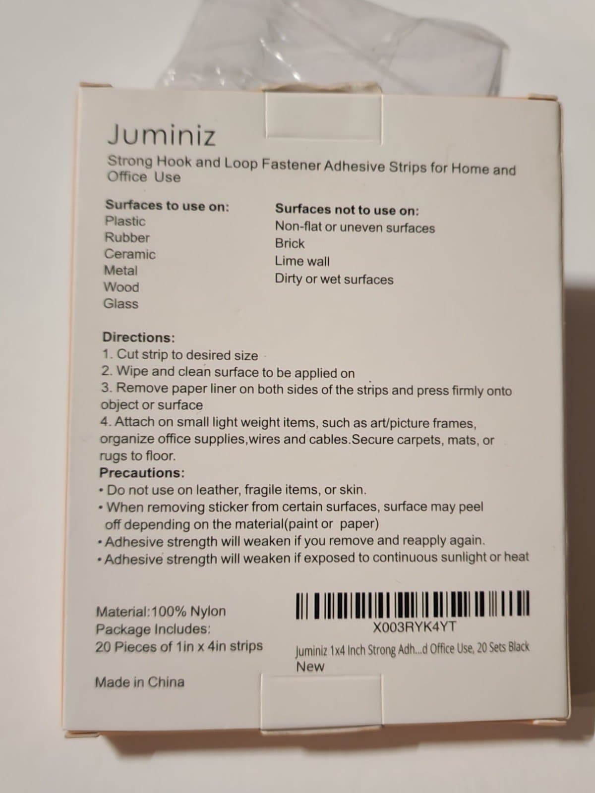 Hook & Loop Adhesive Strips 20ct 1"x4" - Thumbnail 3