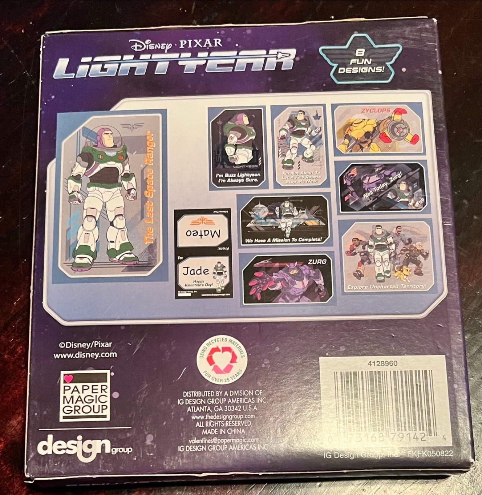 New Box of Disney’s Pixar Buzz Lightyear 32 Valentines Day Cards w/ Heart Seals - Thumbnail 2