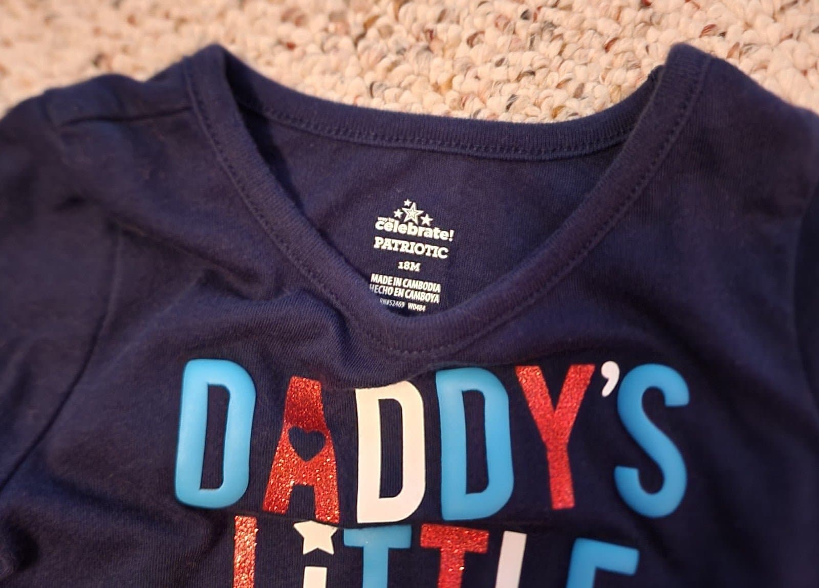 Girls sz 18mo Patriotic "Daddy's Little Firecracker" short sleeve shirt - Thumbnail 2