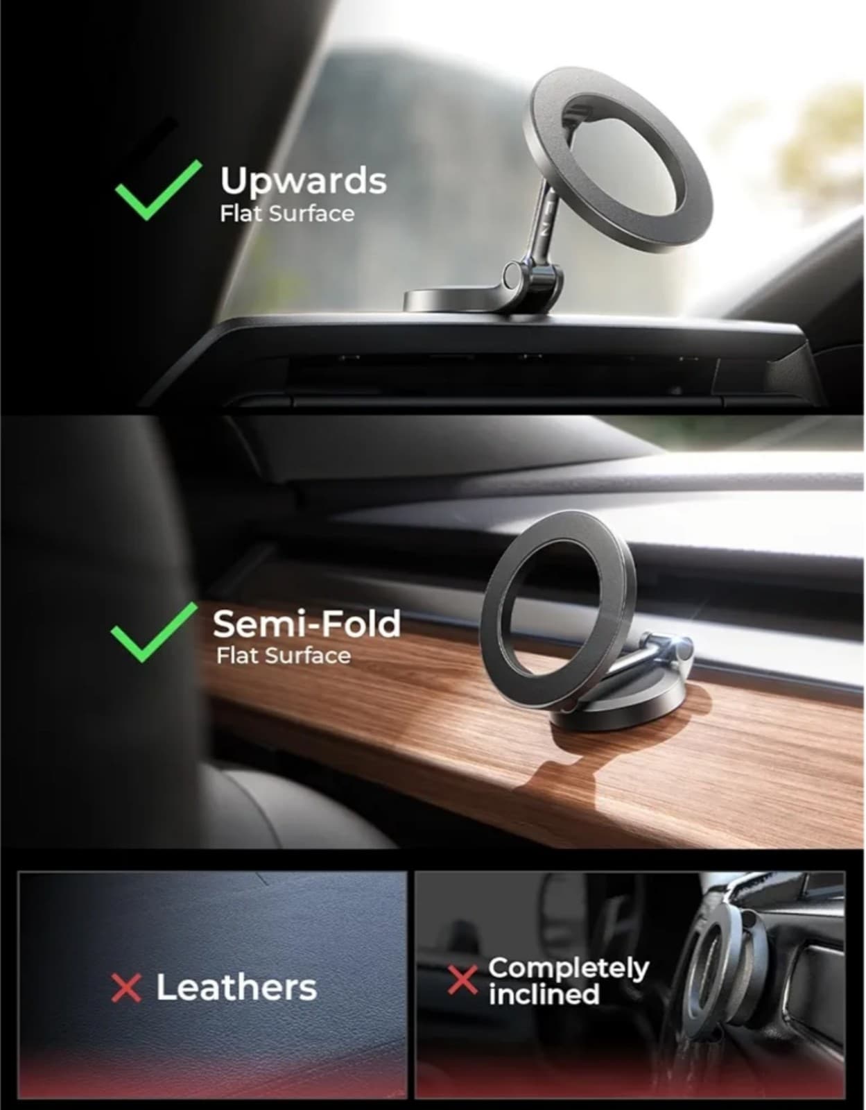 LISEN Ultra Magnetic Car Phone Holder, for MagSafe Car Mount, Car Accessories - Thumbnail 2