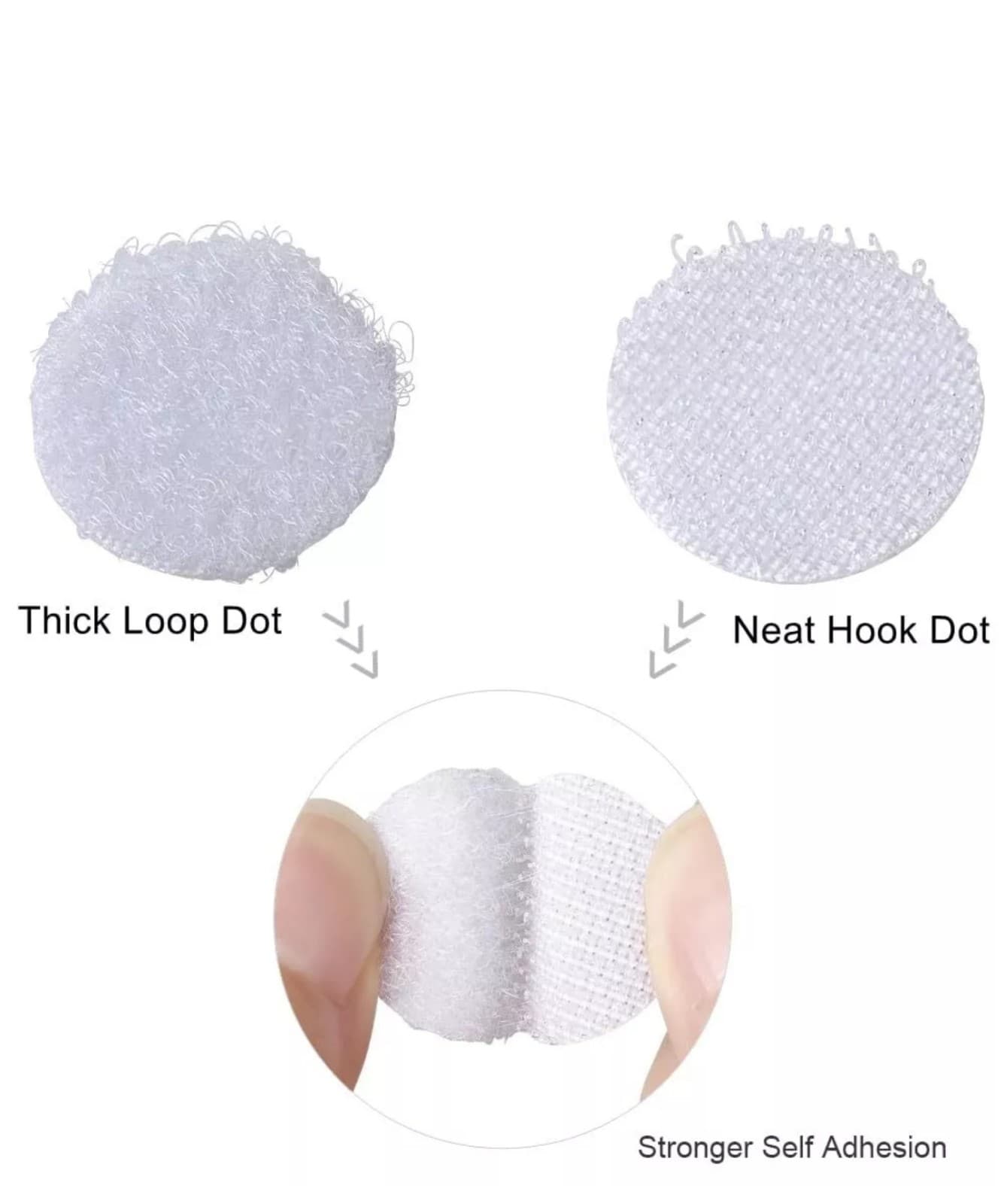 Self Adhesive Hook and Loop Dots, 500Pcs (250 Pair Set) 0.78 Inch - Thumbnail 5